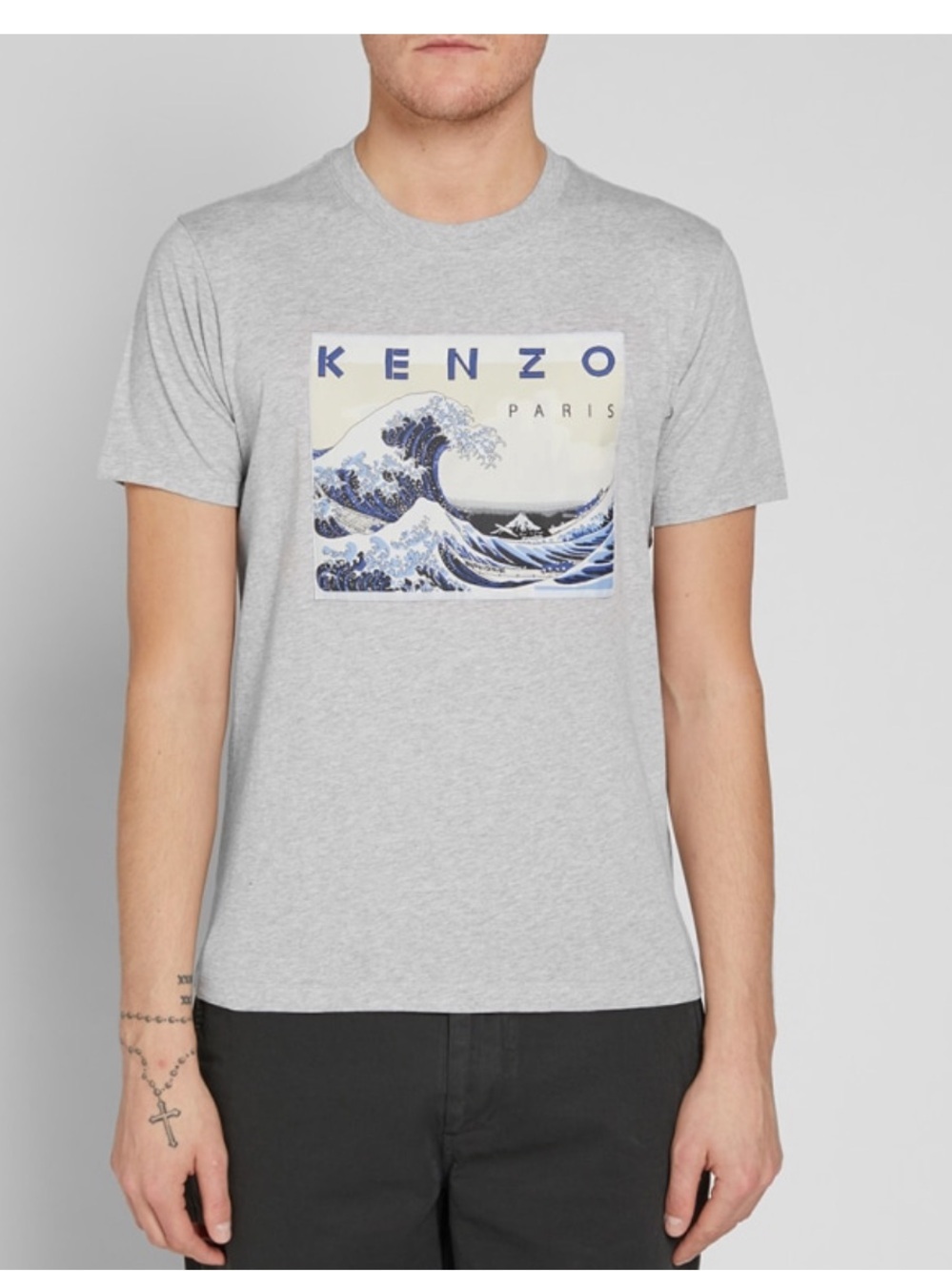 Kenzo Hokusai Wave memento collection 2 Grey Cotton T-Shirt Wave Print Mt Fuji M